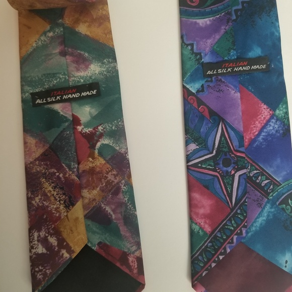 Italian All Silk Handmade Men Ties Lot of 3 - Picture 7 of 8